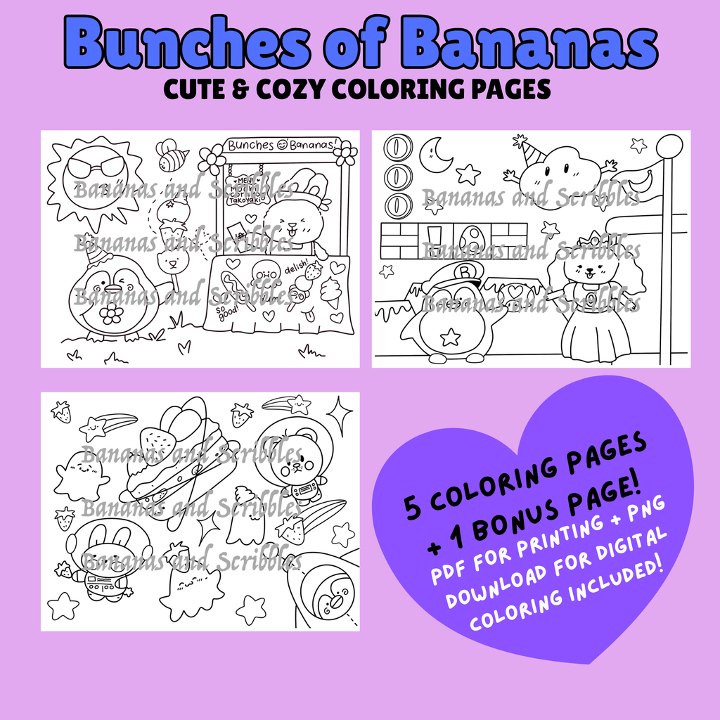 Bunches of Bananas Coloring Pack