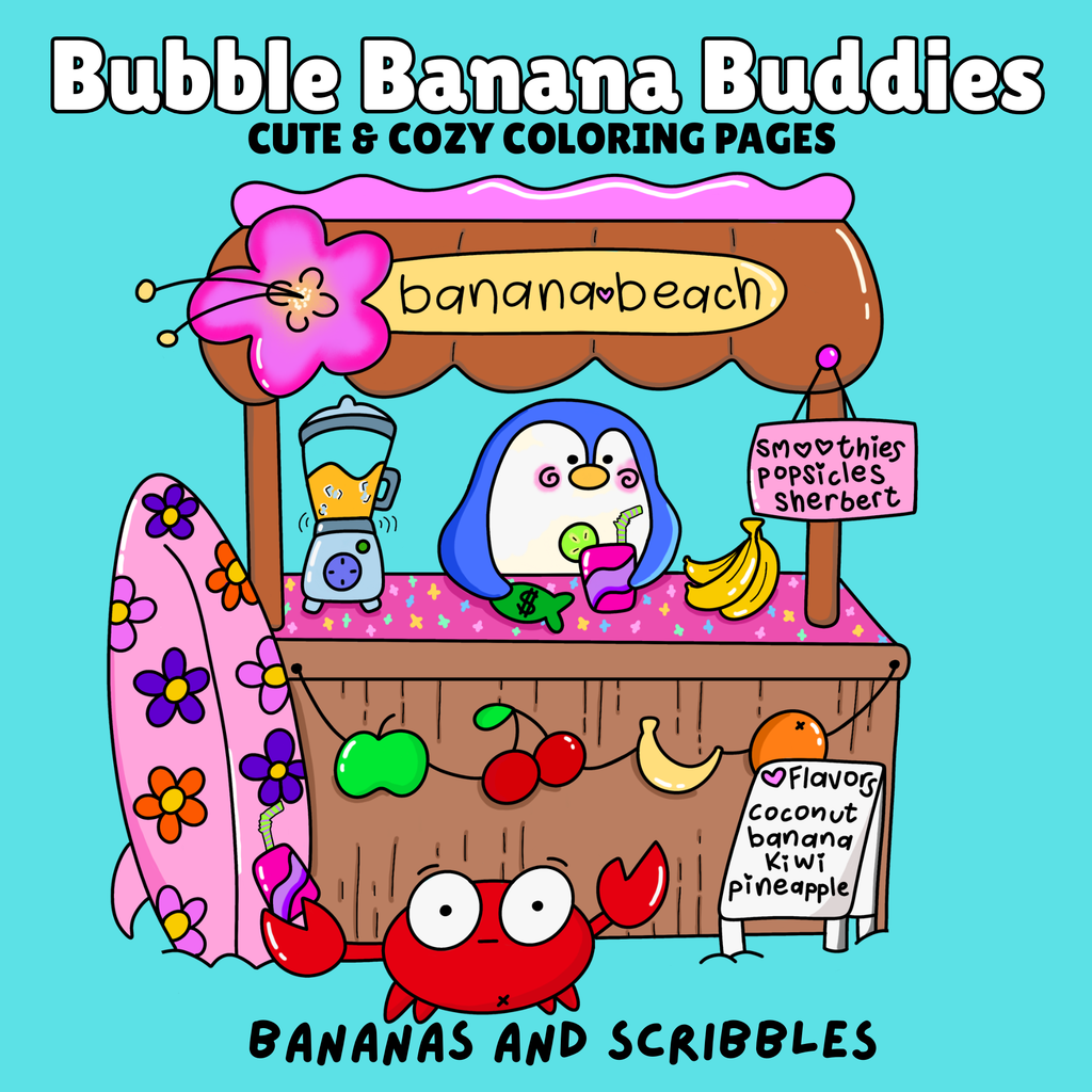 Bubble Banana Buddies Coloring Pack